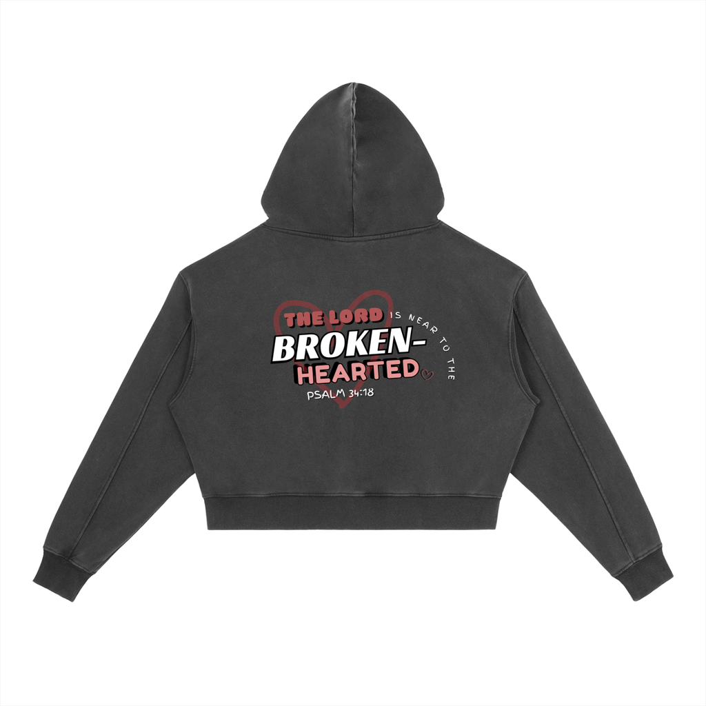 Psalm 34:18 Vintage Washed Hoodie